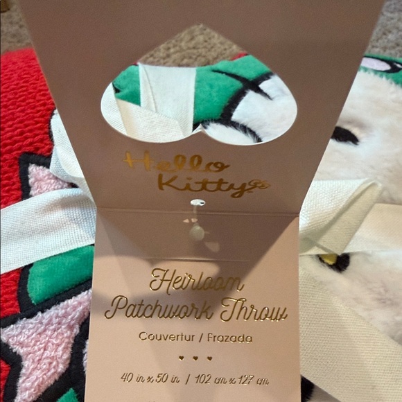 Pottery Barn Teen Hello Kitty Red Green Pink Throw Blanket - Picture 7 of 9